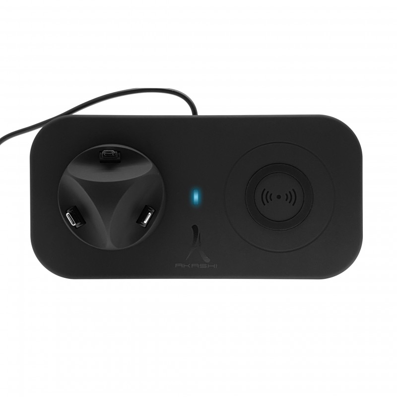 Statie de incarcare Wireless 4in1 AKASHI, pentru iPhone, Samsung, Huawei - Black