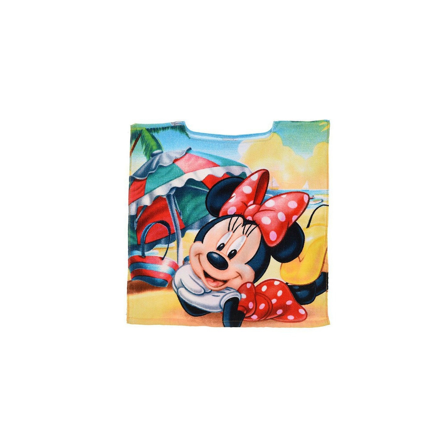 Poncho, Minnie Mouse cu fundita rosie, 50 x 50 cm
