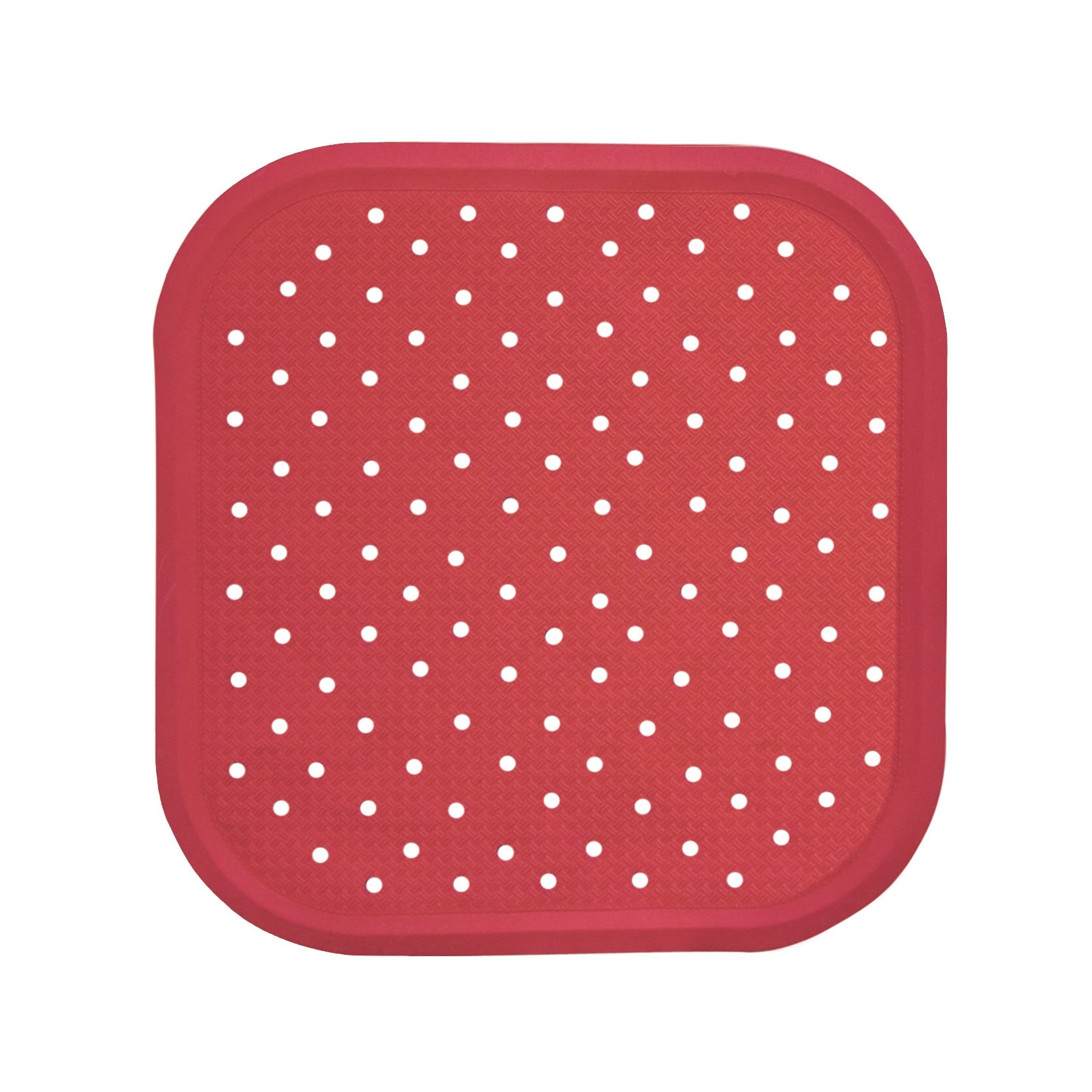 Covoras pentru dus antiderapant cu ventuze 56 x 56cm rosu