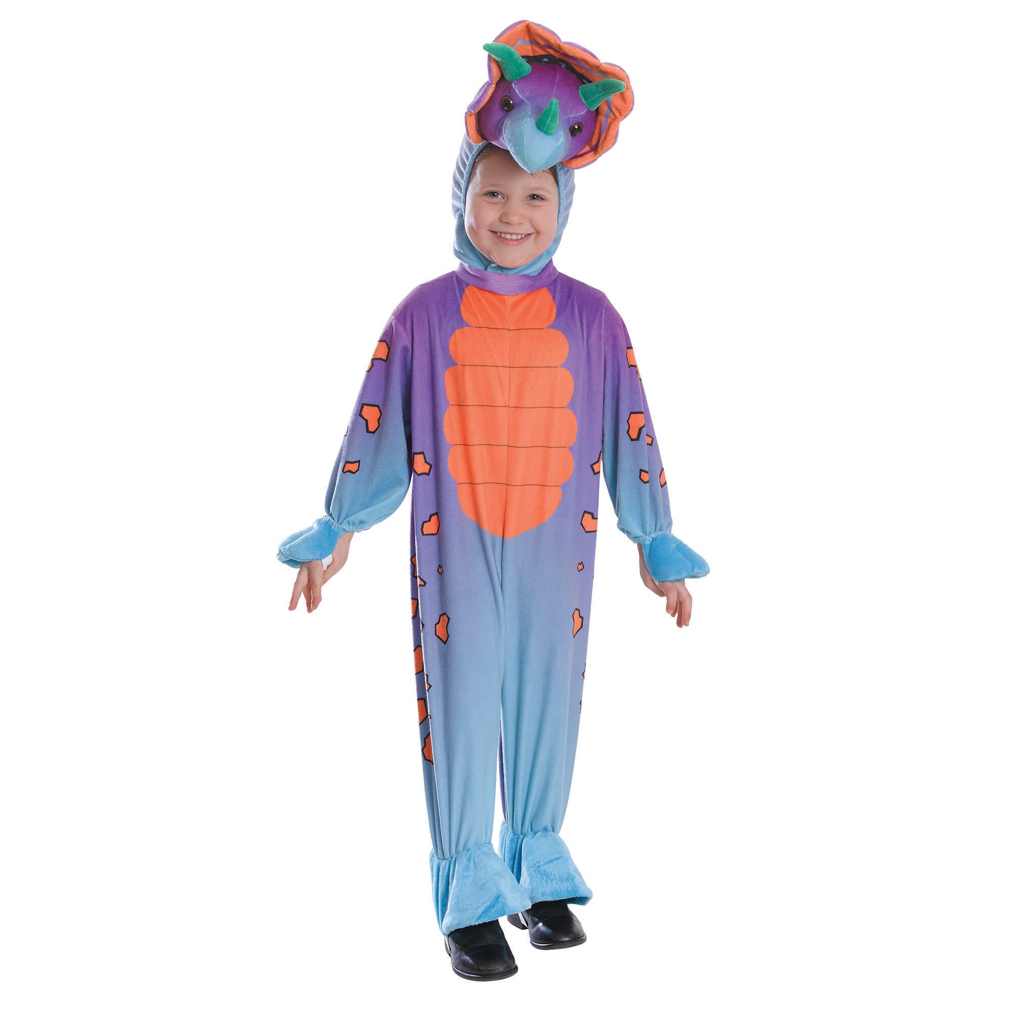 Costum carnaval copii dinozaur Triceratops, multicolor, 4-5ani, Funny Party Shop