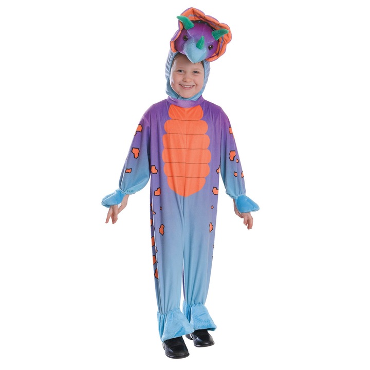 Gyermek Triceratops dinoszaurusz farsangi jelmez, tarka, 5-7 éves, Funny Party Shop