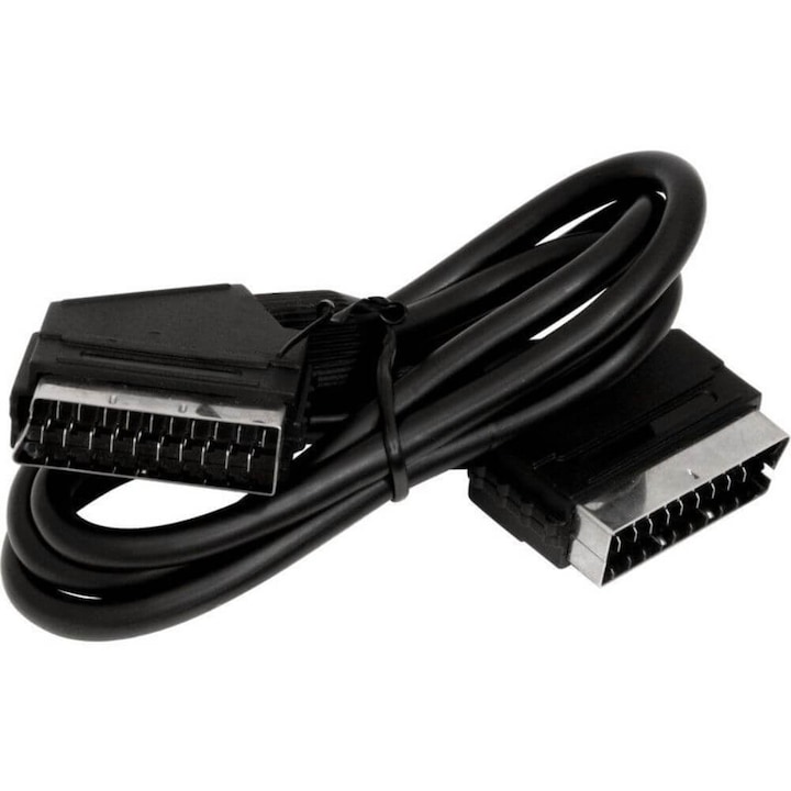 Cablu SCART 21 Pini, Model Negru, 3m Lungime - Cablu EUROSCART pentru TV