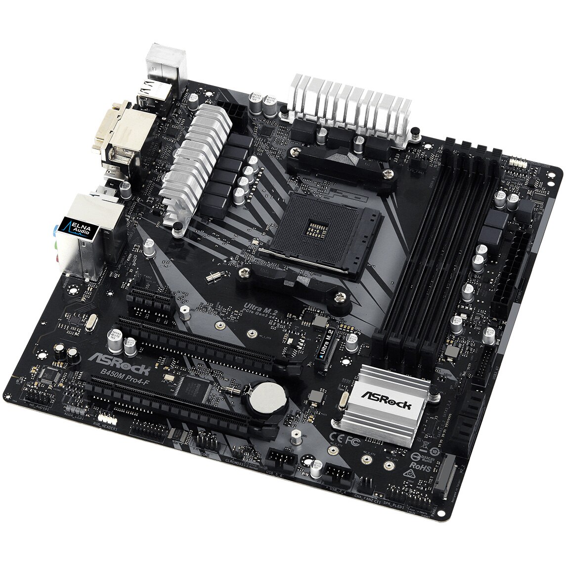 Placa de baza ASRock B450M PRO4-F, Socket AM4 - eMAG.ro