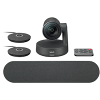 Sistem videoconferinta Logitech Rally Ultra-HD 4K ConferenceCam, Zoom 15X, Single Speaker & MicPod
