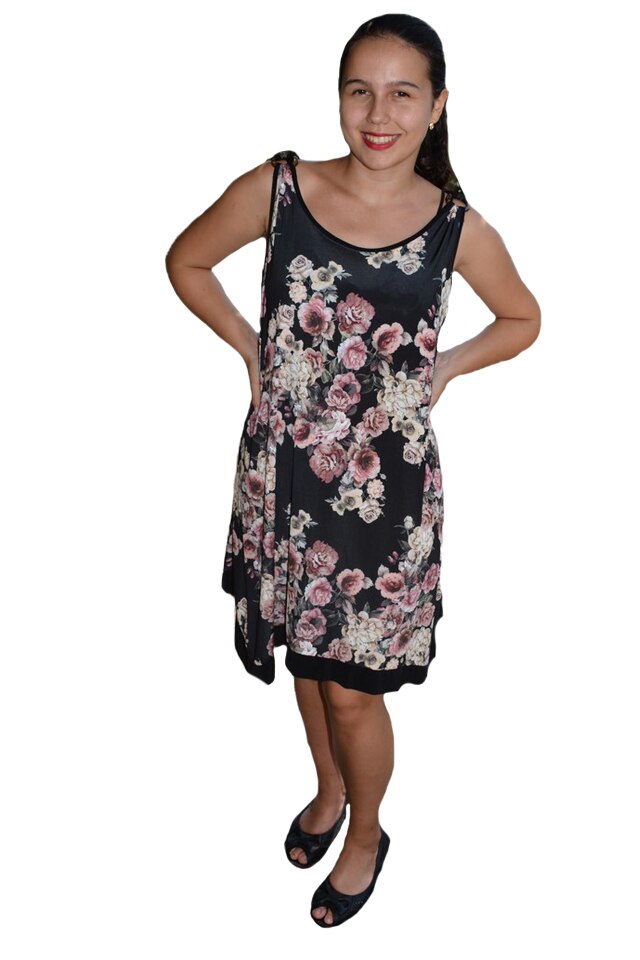 Rochie lejera Justine cu imprimeu floral rafinat,D&J Exclussive, Multicolor