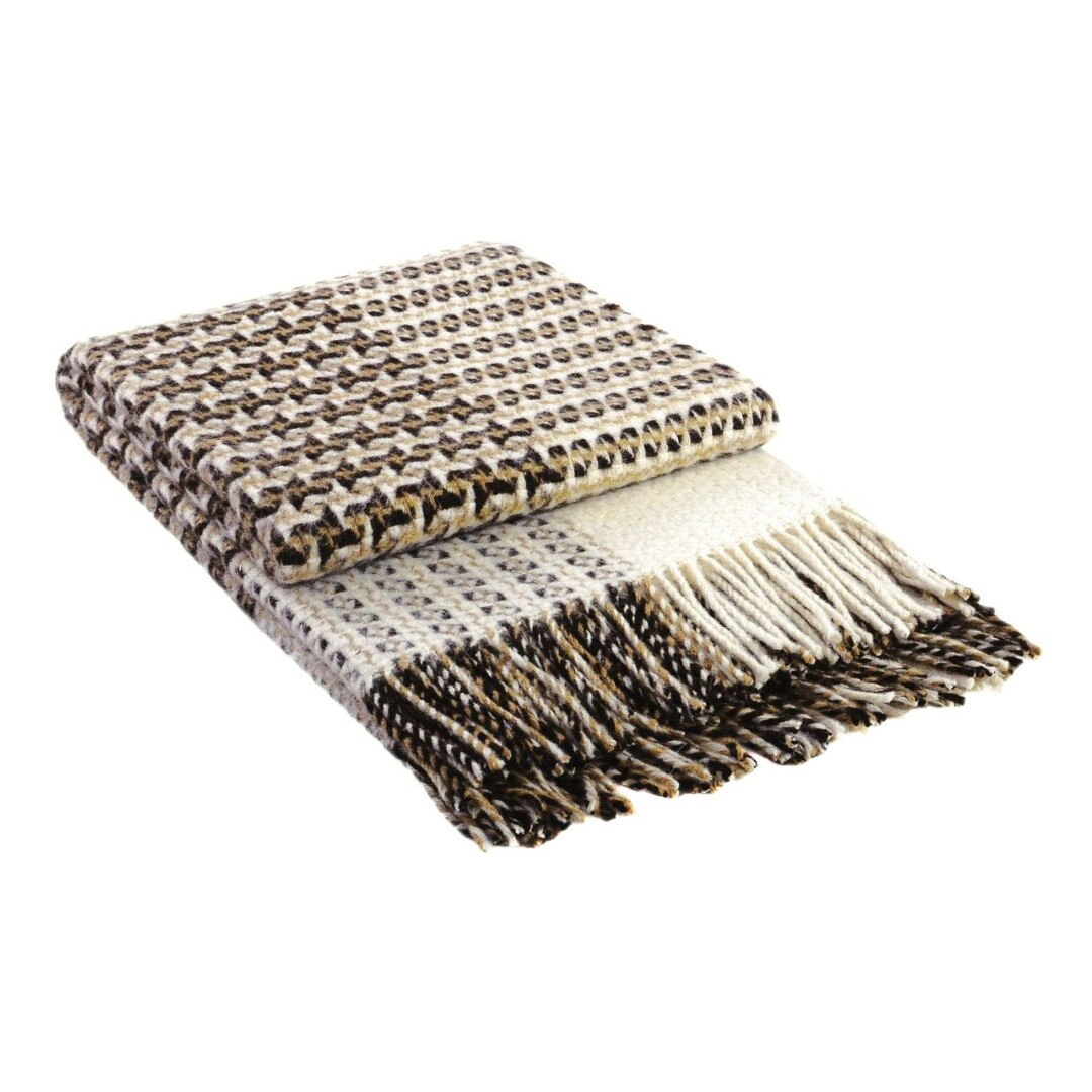 Patura lana merinos Valentini Bianco, Cappuccino, 200 x 200 cm, maro