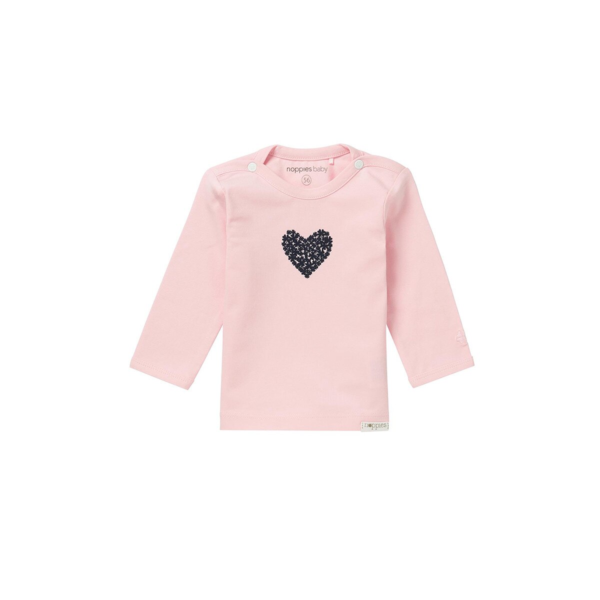 Bluza bebe, Noppies, cu inimioara, Natick, roz