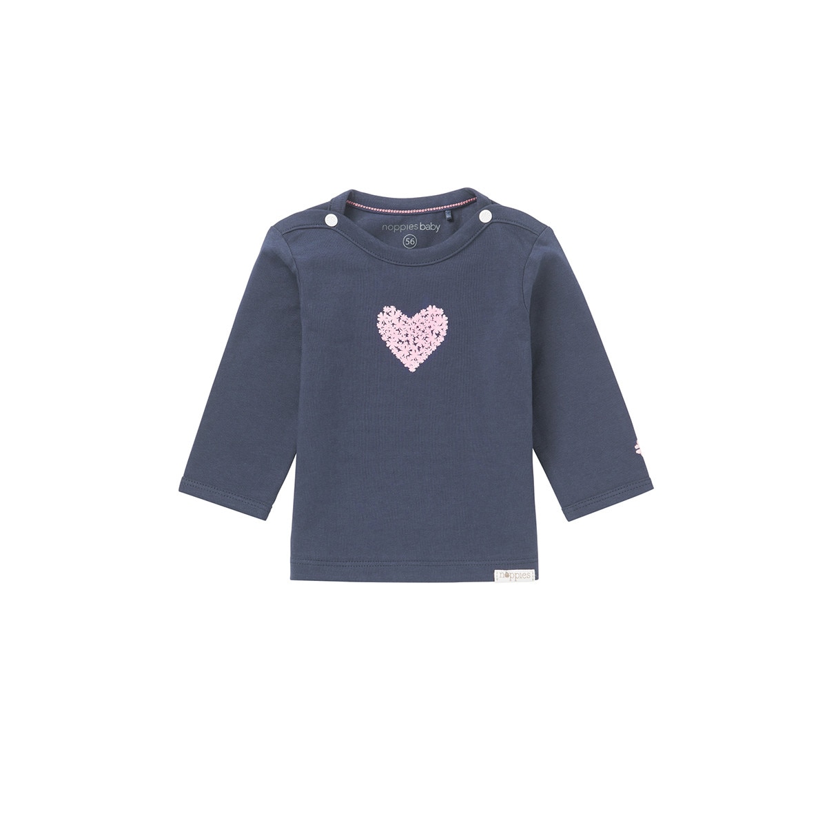 Bluza bebe, Noppies, cu inimioara, Natick, bleumarin