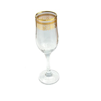 Set 6 pahare sampanie 190 ml, Lizardi Art, model Rose Gold, decor aur Set 6 pahare sampanie 190 ml, Lizardi Art, model Rose Gold, decor aur