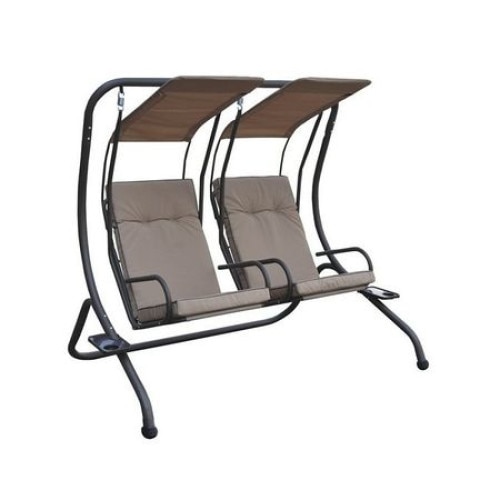 Balansoar gradina ,2 persoane ART ATENA, structura metal iar pernele cu spatar din poliester oxford, 170 x 136 x 170 cm
