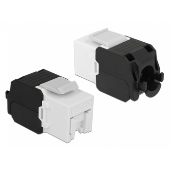 Modul keystone RJ45 la LSA Cat.6A UTP cu protectie praf Alb, Delock 86396 Modul keystone RJ45 la LSA Cat.6A UTP cu protectie praf Alb, Delock 86396