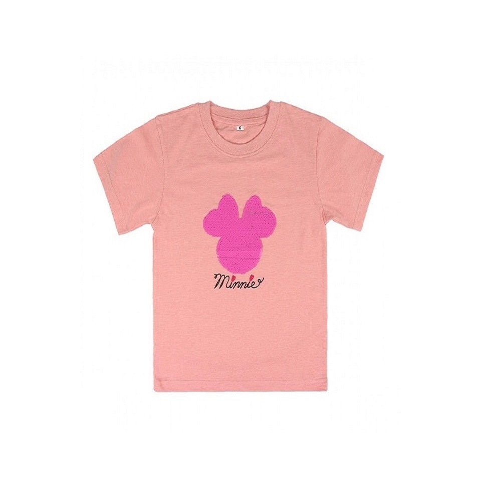 Tricou Minnie roz cu paiete