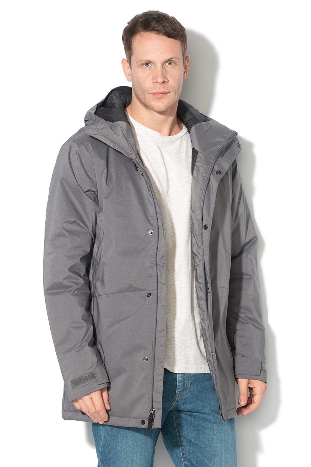 Columbia, Jacheta parka cu umplutura de puf si gluga Northbounder™, Gri inchis/Negru