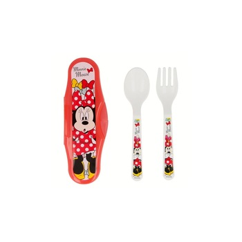 Set 2 tacamuri si cutie, Minnie Mouse, + 10 luni Set 2 tacamuri si cutie, Minnie Mouse, + 10 luni