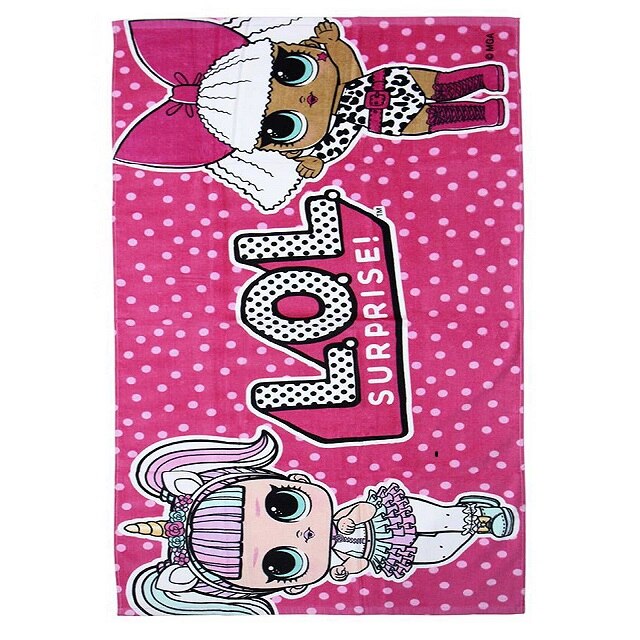 Prosop de baie LOL Surprise Roz, 100% bumbac, 140x70cm