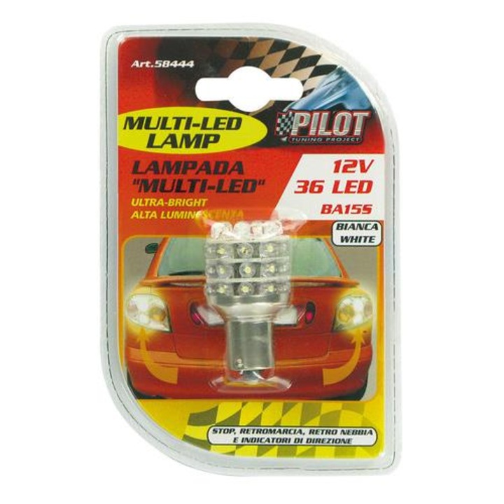 Lampa 12V BA15S (P21W), fehér színű, 1db