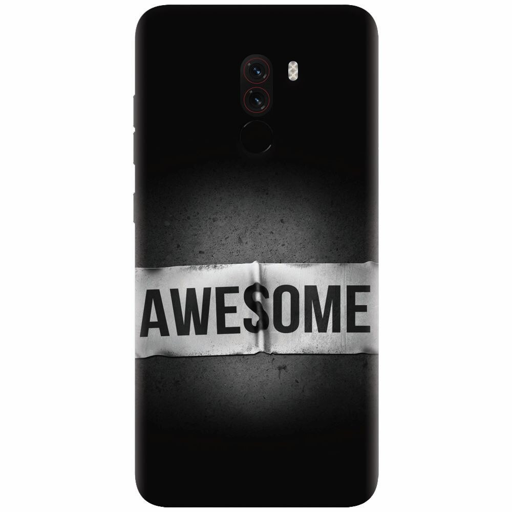Husa silicon pentru Xiaomi Pocophone F1, Awesome Label Dark