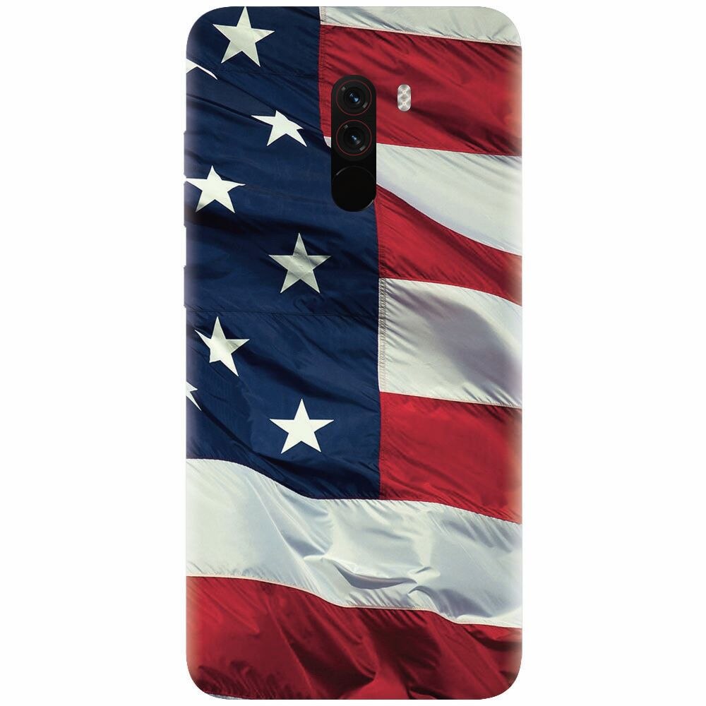 Husa silicon pentru Xiaomi Pocophone F1, American Flag Illustration