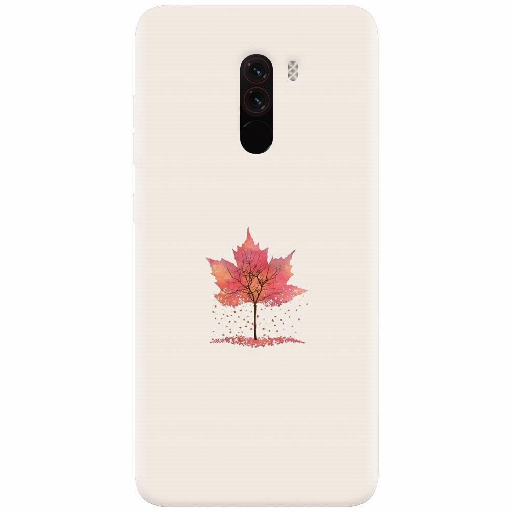 Husa silicon pentru Xiaomi Pocophone F1, Autumn Tree Leaf Shape Illustration