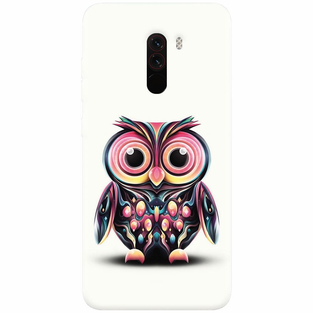 Husa silicon pentru Xiaomi Pocophone F1, Colorful Owl Illustration