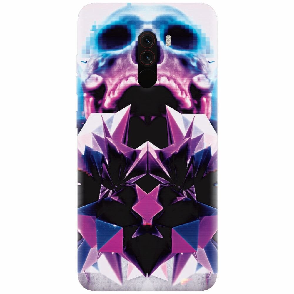 Husa silicon pentru Xiaomi Pocophone F1, Abstract Framed Skull