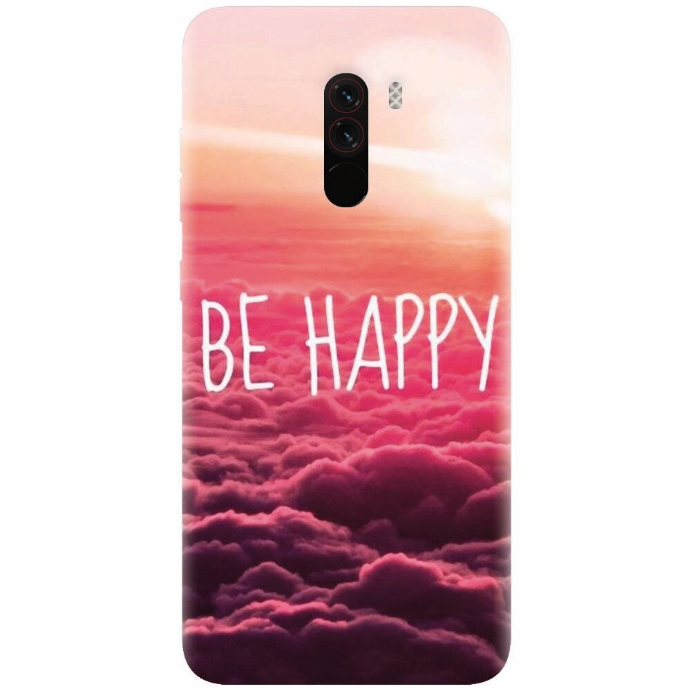 Husa silicon pentru Xiaomi Pocophone F1, Be Happy Puffy Clouds