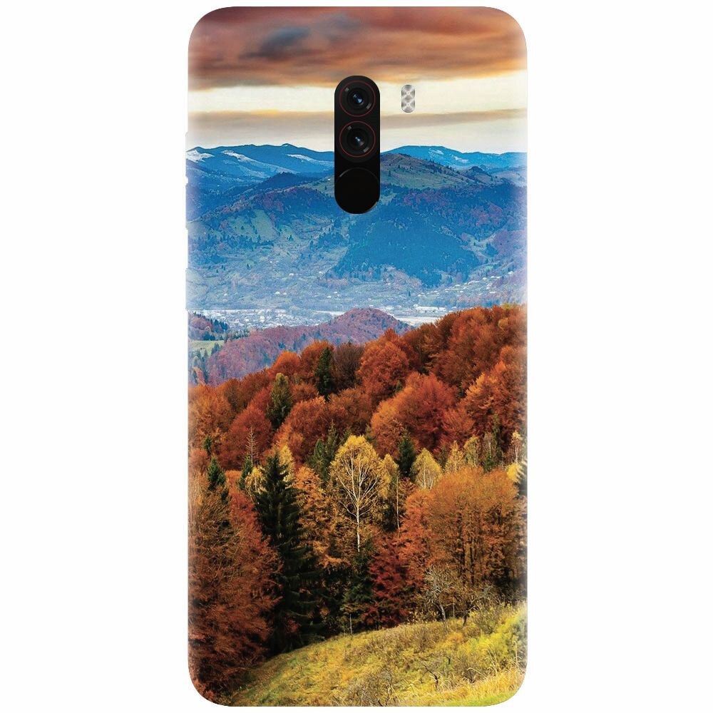 Husa silicon pentru Xiaomi Pocophone F1, Autumn Mountain Fall Rusty Forest Colours