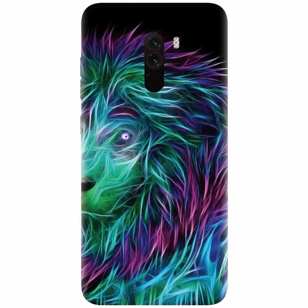 Husa silicon pentru Xiaomi Pocophone F1, Abstract Lion 002