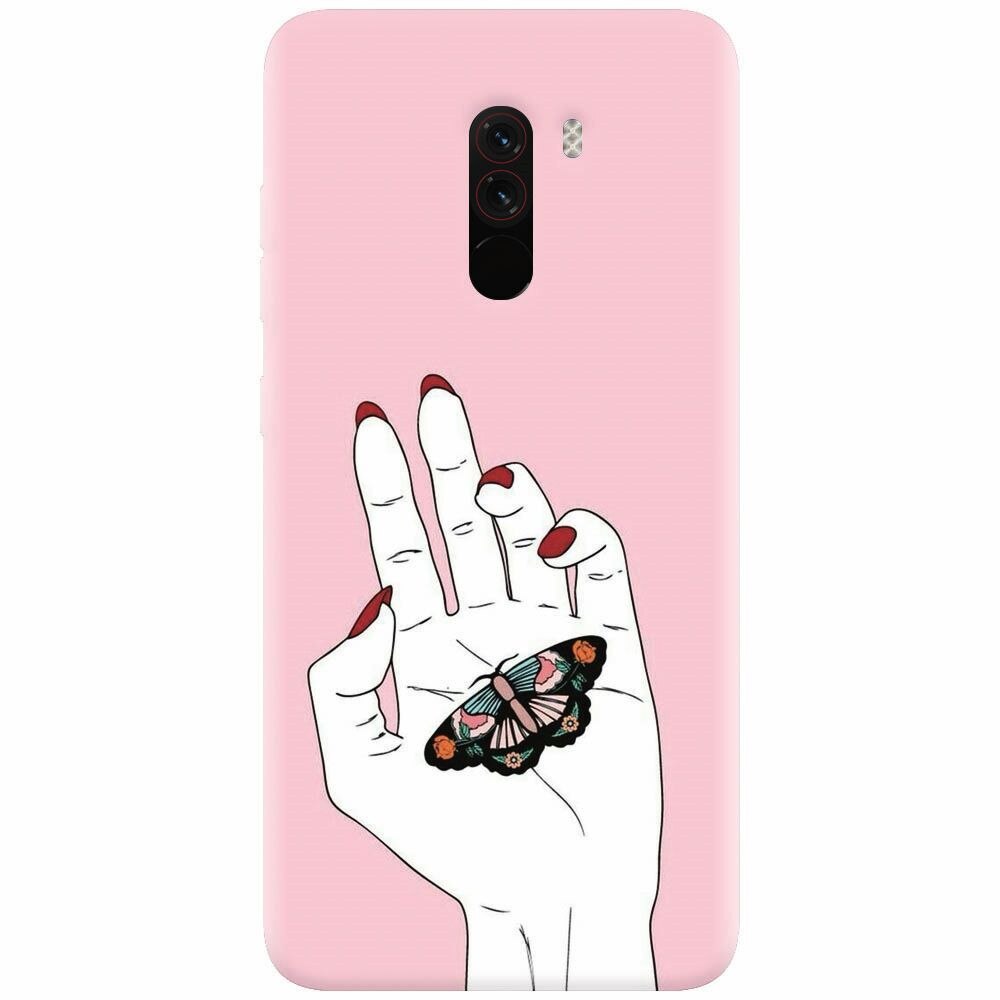 Husa silicon pentru Xiaomi Pocophone F1, Butterfly In Hand