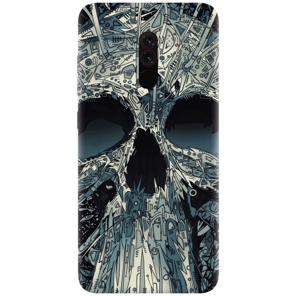 Husa silicon pentru Xiaomi Pocophone F1, Abstract Skull Artwork Illustration