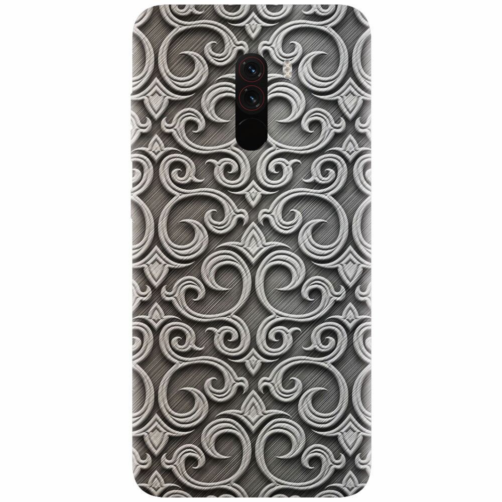 Husa silicon pentru Xiaomi Pocophone F1, Baroque Silver Pattern