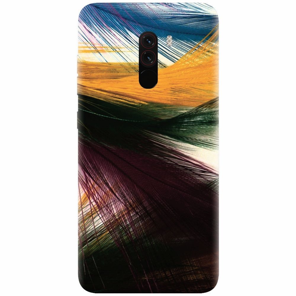 Husa silicon pentru Xiaomi Pocophone F1, Colorful Peacock Feathers