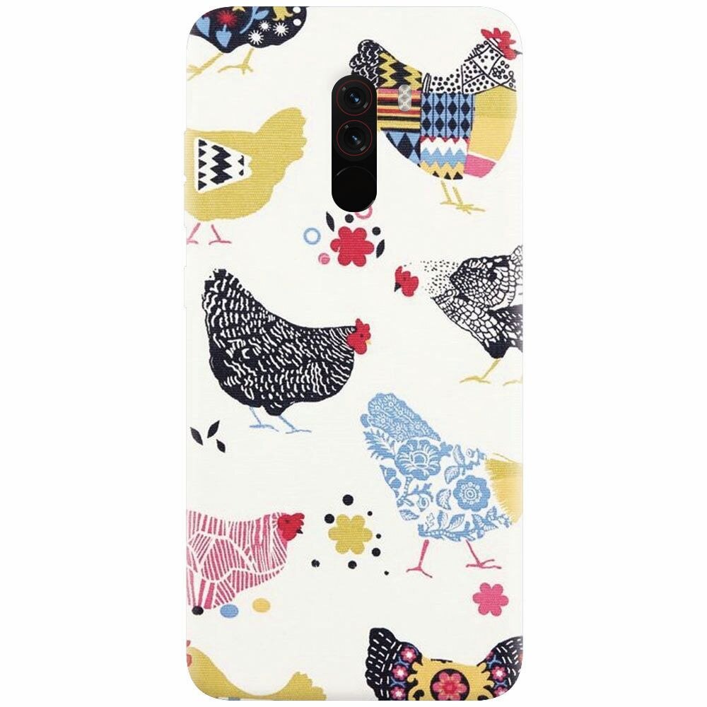 Husa silicon pentru Xiaomi Pocophone F1, Chickens