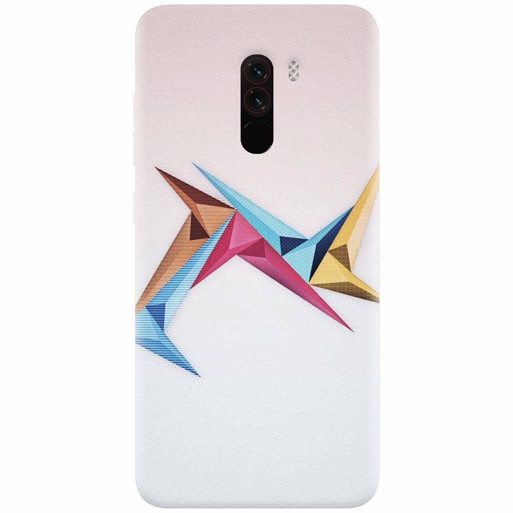 Husa silicon pentru Xiaomi Pocophone F1, Abstract Minimalistic Colors Triangles