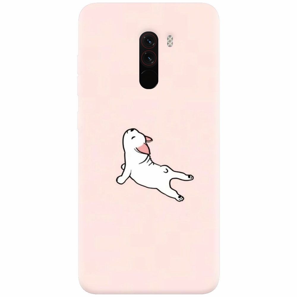 Husa silicon pentru Xiaomi Pocophone F1, Cute Dog Streching