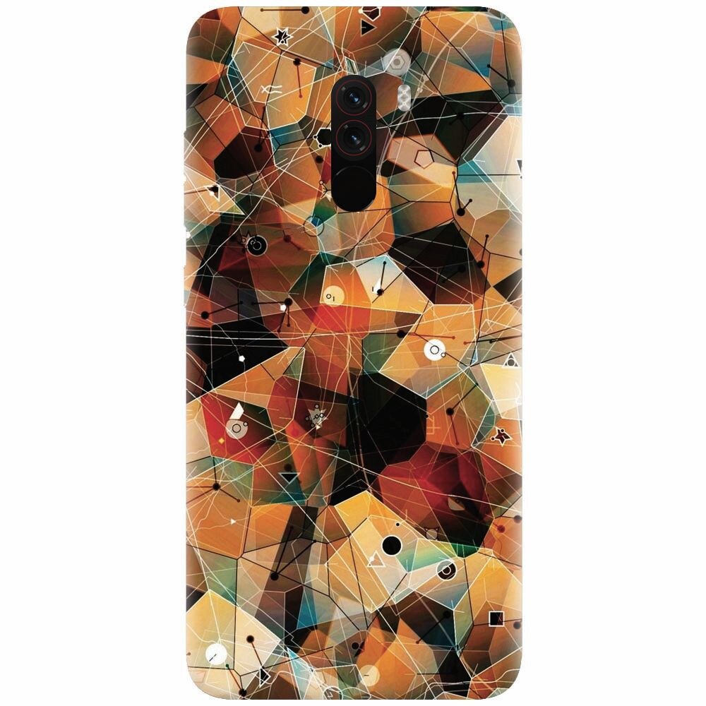 Husa silicon pentru Xiaomi Pocophone F1, Abstract Triangles Connected Lines
