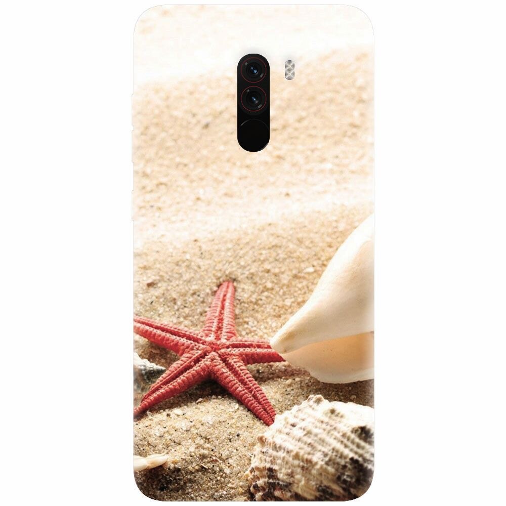 Husa silicon pentru Xiaomi Pocophone F1, Beach Shells And Starfish