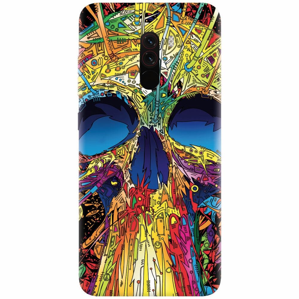 Husa silicon pentru Xiaomi Pocophone F1, Abstract Multicolored Skull