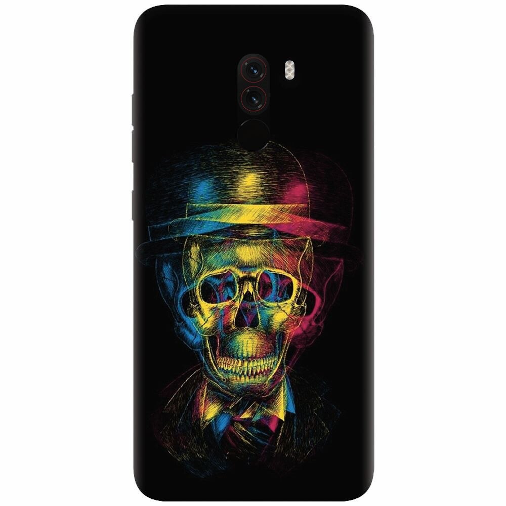 Husa silicon pentru Xiaomi Pocophone F1, Colorfull skull 3d