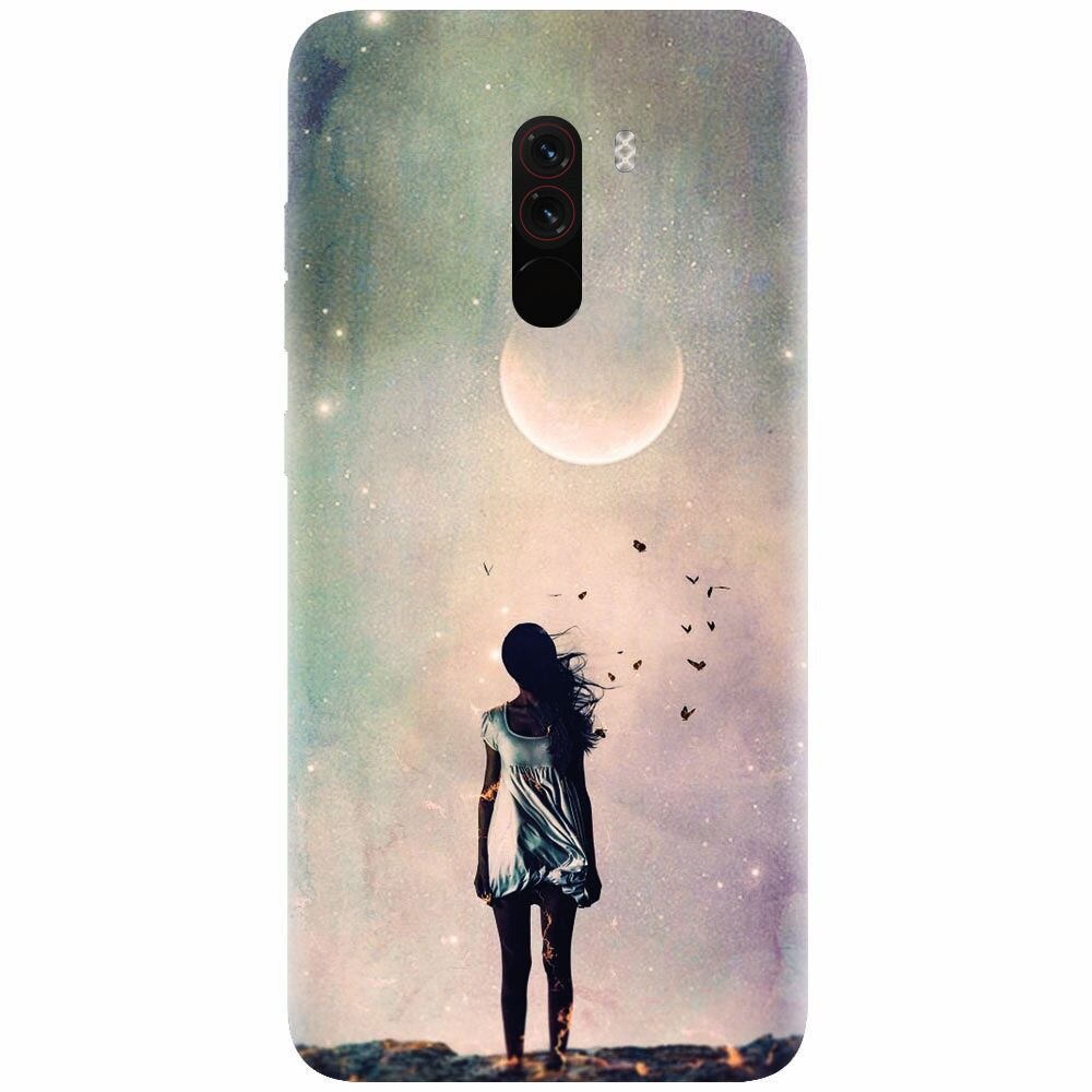 Husa silicon pentru Xiaomi Pocophone F1, Alone Woman Cgi Hd K