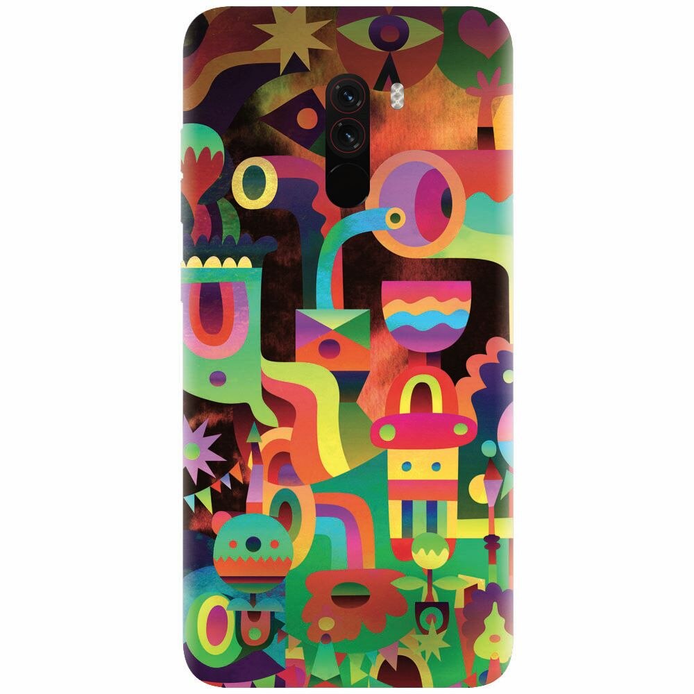 Husa silicon pentru Xiaomi Pocophone F1, Abstract Colorful Shapes