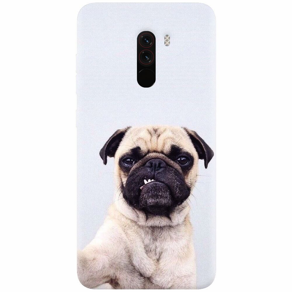 Husa silicon pentru Xiaomi Pocophone F1, Simple Pug Selfie