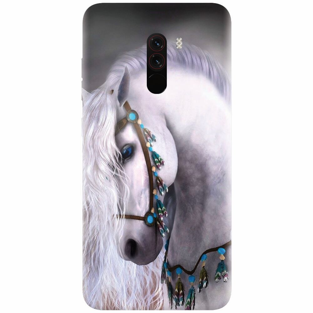 Husa silicon pentru Xiaomi Pocophone F1, White Horse