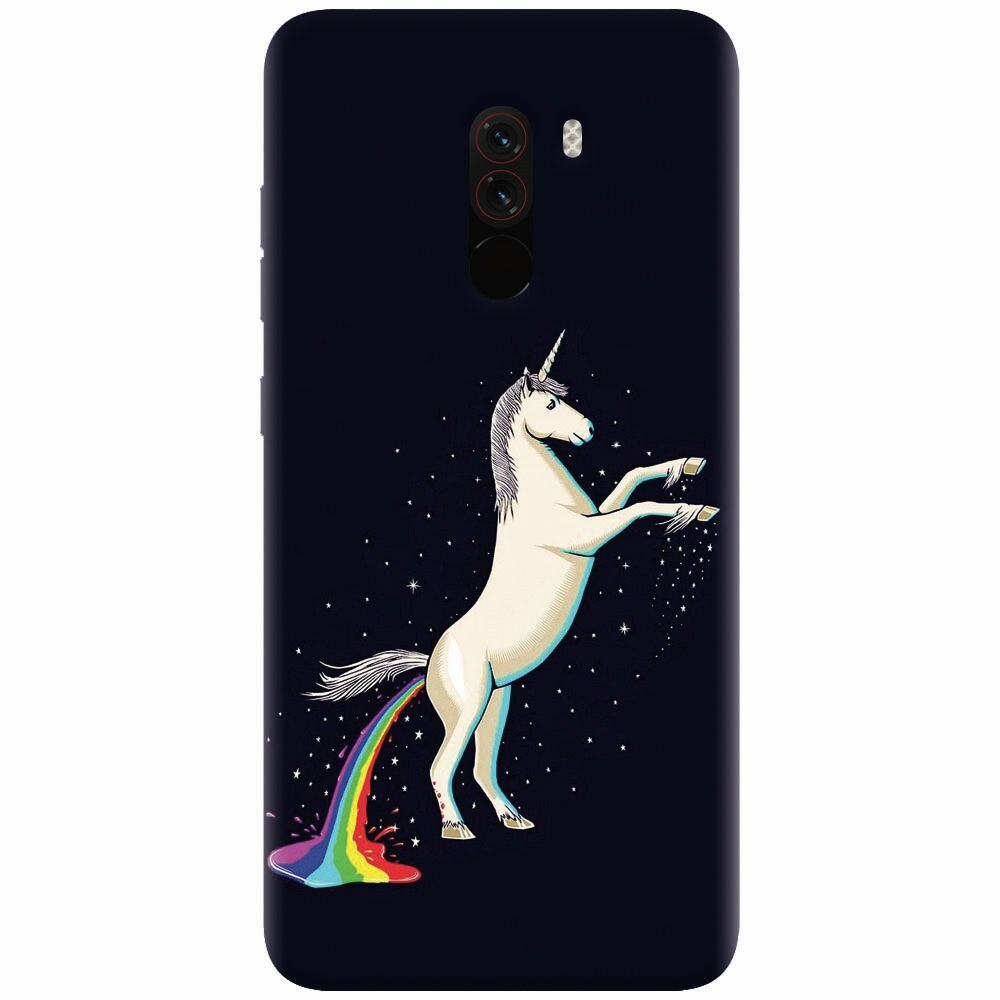 Husa silicon pentru Xiaomi Pocophone F1, Unicorn Shitting Rainbows
