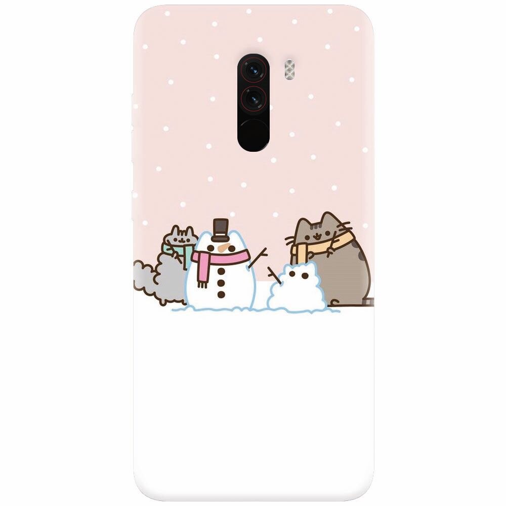 Husa silicon pentru Xiaomi Pocophone F1, Cat And Snowman