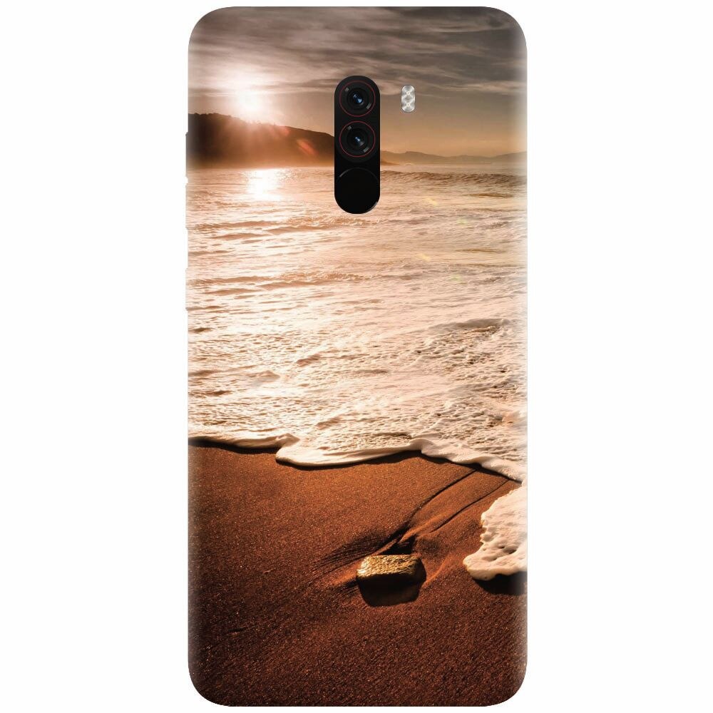 Husa silicon pentru Xiaomi Pocophone F1, Sunset Foamy Beach Wave
