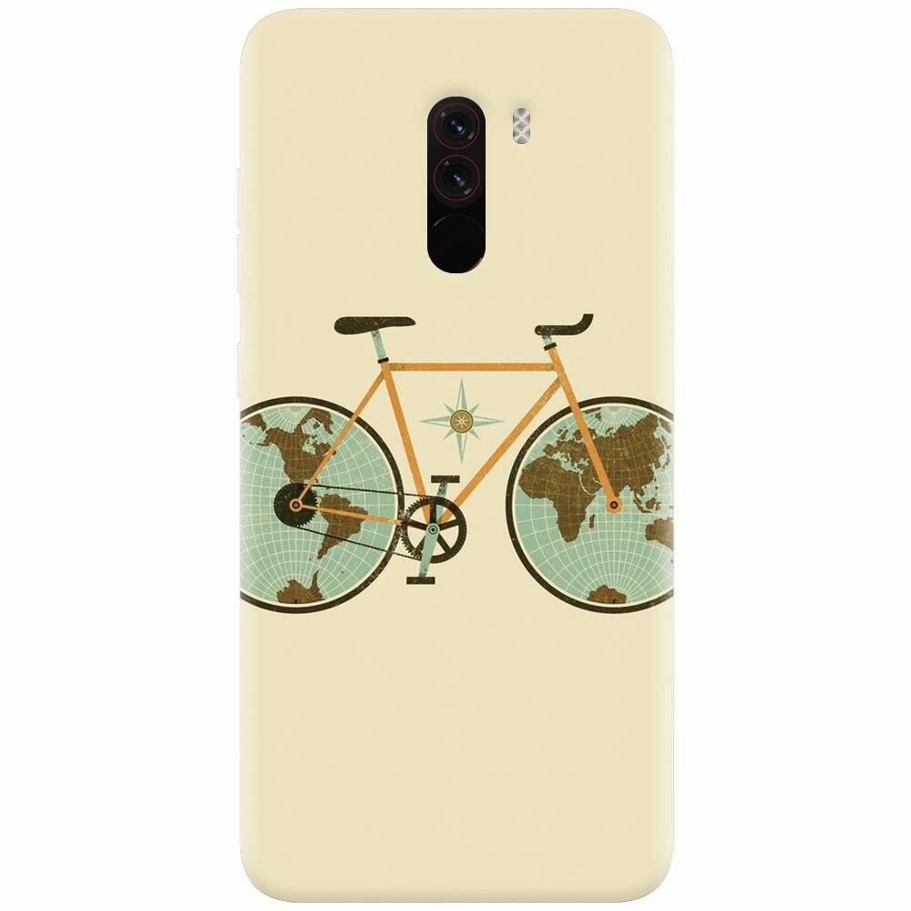 Husa silicon pentru Xiaomi Pocophone F1, Retro Bicycle Illustration