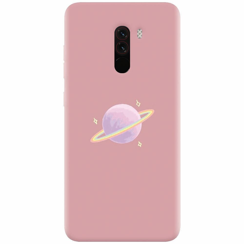 Husa silicon pentru Xiaomi Pocophone F1, Saturn On Pink