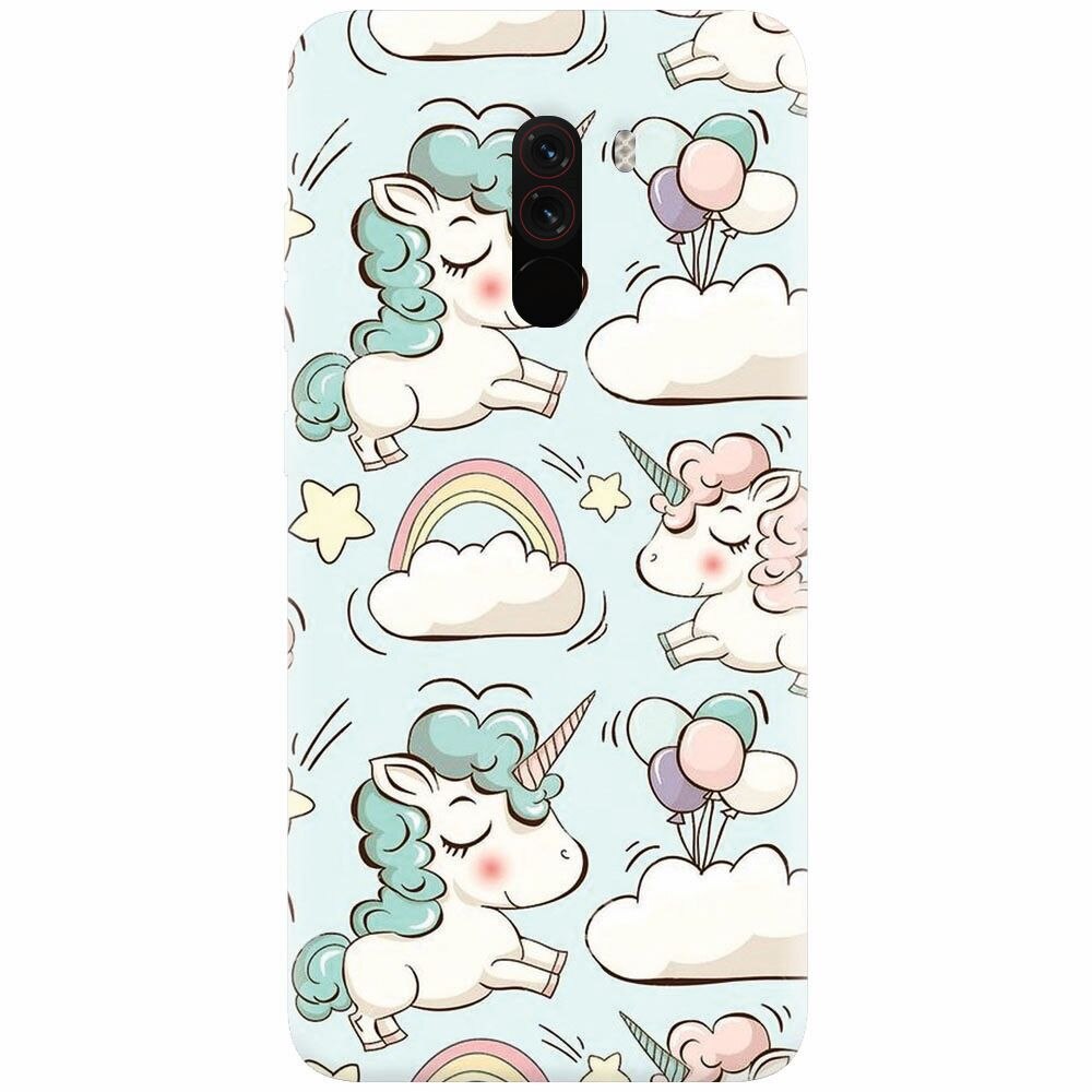Husa silicon pentru Xiaomi Pocophone F1, Unicorns And Clouds
