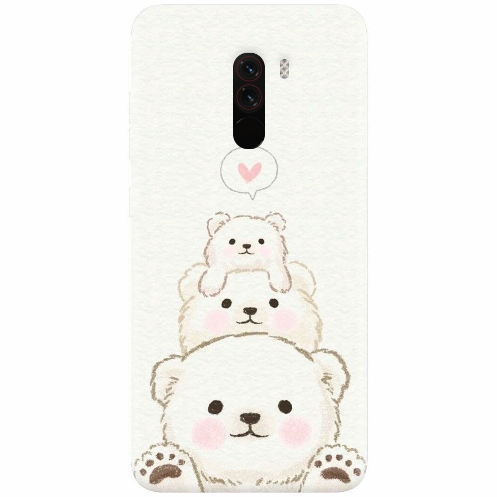 Husa silicon pentru Xiaomi Pocophone F1, Bear Family